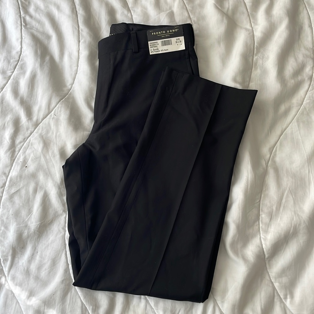 Men’s Pronto Uomo Black Dress Pants (30 x 30)